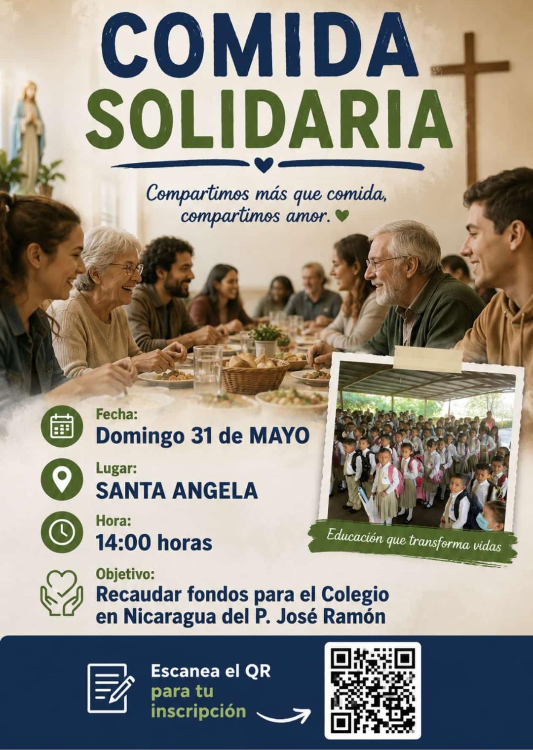 Cartel de la comida solidaria por Nicaragua